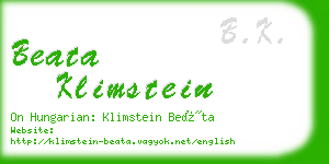 beata klimstein business card